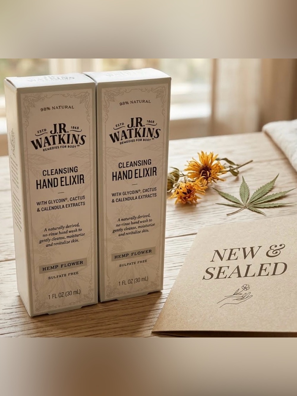 (2) J.R. Watkins Hand Wash Cleansing ElixirSulfate-Free Liquid 1 fl oz each